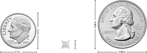 أقراط Inspereza Princess Cut Lab Grown Diamond المرصعة بالألماس، 4 شقوق، لون F مقابل الوضوح - للنساء والرجال (1/4 إلى 2 قيراط) in Kuwait