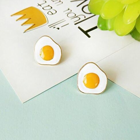 18K Gold Plated Lovely Fried eggs Charm Women Stud Earring in Saudi Arabia