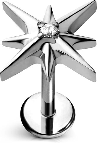 Cords Club Estrella Flat Back Stud – Single Titanium Earring, Push Pin Design for Sensitive Ears — (Single Earring) in Saudi Arabia