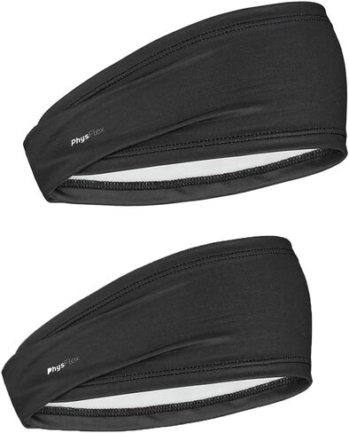Sport Headbands for Men & Women - Sweat-Wicking Workout & Running Head Bands - Exercise Sweat Band for Workout, Basketball, Tennis, Cycling, Yoga (Light Gray, 2-Pack) in Kuwait