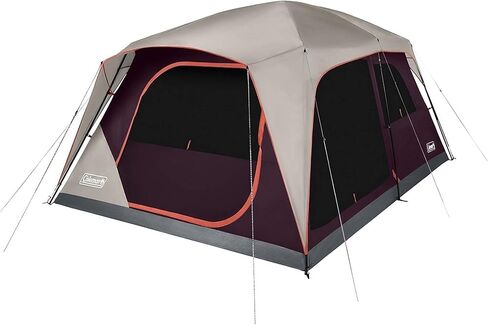 Coleman Skylodge 10-Person Family Tent, Weatherproof XL Tent with Rainfly & Room Divider, Fits 4 Queen-Sized Airbeds, Made of PFAS-Free Materials in Saudi Arabia