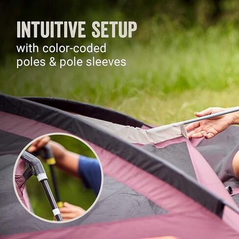 Coleman Skylodge 10-Person Family Tent, Weatherproof XL Tent with Rainfly & Room Divider, Fits 4 Queen-Sized Airbeds, Made of PFAS-Free Materials in Saudi Arabia