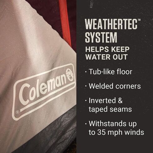 Coleman Skylodge 10-Person Family Tent, Weatherproof XL Tent with Rainfly & Room Divider, Fits 4 Queen-Sized Airbeds, Made of PFAS-Free Materials in Saudi Arabia