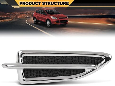 Fender Chrome Emblem Moulding Right Passenger Side Compatible with Ford Escape 2013-2015 FO1267100, CJ5Z16228AB in Saudi Arabia
