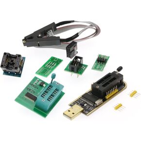 AZUOCN SOIC8 SOP8 Test Clip EEPROM Flash BIOS USB +1.8V Adapter + Soic8 Adapter Programmer Module Kit Set for EEPROM 93CXX / 25CXX / 24CXX + CH341A 24 25 Series