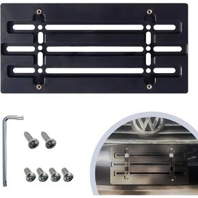 Front Bumper License Plate Bracket for VW Volkswagen | Plate Holder Set w 6 Unique Screw Bolts & Wrench Kit, License Tag Mounting Kit, Quality Plate Holders, Premium Car & Truck Accessories