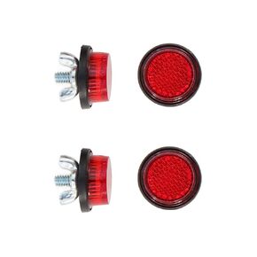 Red Reflector Motorcycle License Plate Bolts - Set of 4 1996-2023
