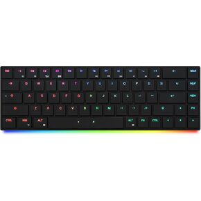 AIRONE Mechanical Keyboard, 65% Layout, Cherry MX ULP Switch, RGB Backlit, USB-C Cable, Windows/MacOS/iOS, Macro Support, Portable, Super Slim/Super Light, Black- Click