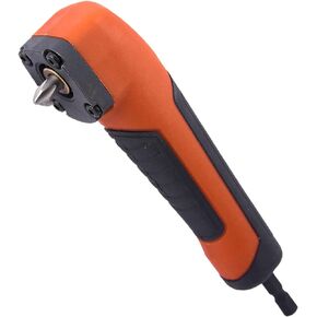 Right Angle Drill Attachment, ABS Handle Electric Screwdriver Repair 90 Degree Corner Adapter for 18v Impact Driver and Drill Bit, Perfect for Driving Screws in Tight Spaces(Orange)