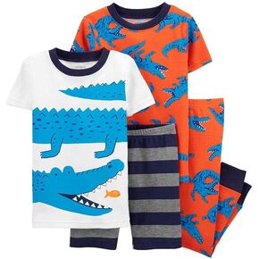 Carter's Toddler Boys' 4 Pc Cotton Pajamas (Alligator, 3T)