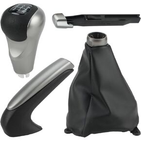 GoaMotors 3pcs 5 Speed Manual Gear Shift Knob with Leather Boot for Honda Civic 2006-2011, 54102-SNA-A01
