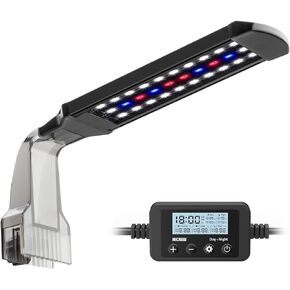NICREW Clip on Aquarium Light, Fish Tank Light with White, Blue and Red LEDs, Planted Aquarium Light for Nano Tank, 2 Lighting Modes