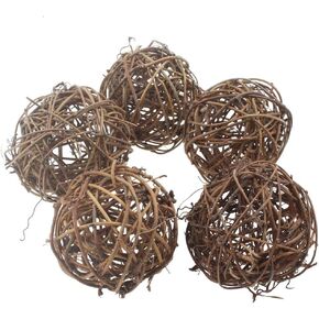 emours Willow Branch Rattan Ball Chew Toys for Small Animals Rabbits Guinea Pigs Chinchillas Pet Rats 5Pcs