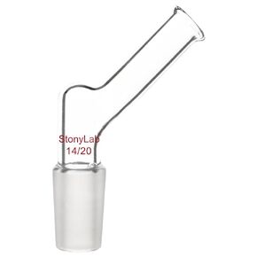 stonylab Angled Glass Adapter, Borosilicate Glass Pour Out Adapter with 14/20 Standard Inner Joint Liquid Pouring Adapter for Laboratory Lab Supply