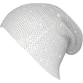 JASASCCEL Sparkly Rhinestone Mesh Headband Crystal Head Scarf Kerchiefs Turban Hat Party Nightclub Rave Edge Hair Bandana