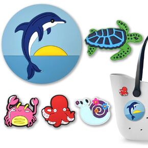 Yanvowes Mom Life Dog Summer Charms for Bogg Bag, PVC Rubber Totes Inserts Charms Accessories for Handbag Beach Tote Bag
