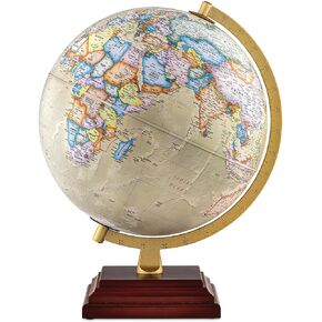 كرة أرضية مضيئة من Waypoint Geographic Atlantic Plus، مقاس 12 بوصة على طراز المحيط العتيق، كرة مرجعية حديثة لديكور المنزل والمكتب، مقاس 17 بوصة ارتفاع × 13.5 بوصة عرض × 12 بوصة عمق
