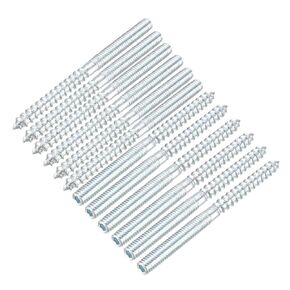 uxcell M6 Hanger Bolts Length 3-1/8"(79mm) Double Headed Bolts Self-Tapping Screw 6mm Wood Joint Furniture Legs 12pcs