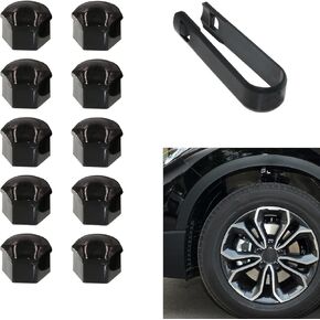 Fogfar 21 PCS Car Tire Screw Caps, 21mm Wheel Lug Nut Covers Decoration PA Shell, Waterproof Dustproof Bolt Protection Cover with Removal Tool, Universal for Most Car's External Devices (Silver)