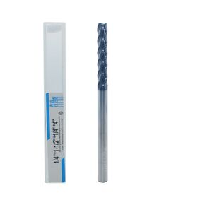 Carbide Square End Mill for Alloy Steels/Hardened Steels, 1/16" End Mill Bits, 4 Flute HRC 55 Deg AlTiN Coating, CNC Router Bits (4 Pieces)