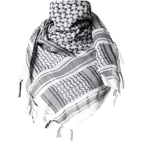 AL KHAANI 100% Cotton Keffiyeh Tactical Desert Scarf Military Arab Scarf Wrap Shemagh(43x43)