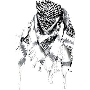 Palestinian Scarf - White Black