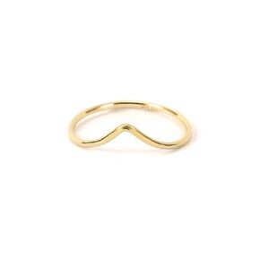 Stacking Chevron Ring, Hammered Skinny Pointed Ring in Solid Sterling Silver and Gold Filled for women by Lotus Stone Design (gold-filled, 8)