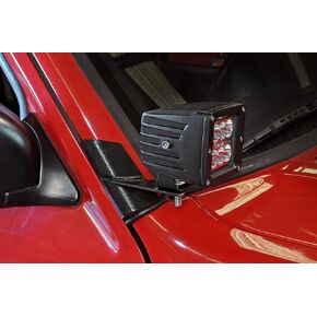 Rough Country Lower Windshield LED Brackets for 84-01 Jeep Cherokee XJ - 70525 , Black