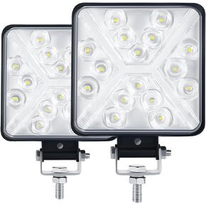 أضواء العمل LED MONDEVIEW للشاحنة 3600LM 6000K 4 بوصة مربعة 12 فولت أضواء LED للقوارب المساعدة على الطرق الوعرة قضبان الإضاءة لجرار عربة الجولف ATV UTV Jeep IP67 حزمة من 2 in Kuwait