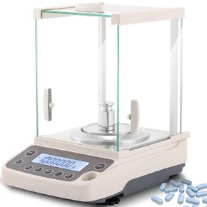 Lab Analytical Balance 0.1mg/120g Electronic Laboratory Scale 0.0001g Precise Digital Scale RS232 Interface LCD Display Chemical Plant Jewelry Scientific Research (120g)