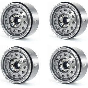Treal Metal 1.9 Beadlock Wheel Rims 4pcs Vintage Design Wheel Hub for Wagon Wheel 1:10 RC Crawler -Type I (Black)