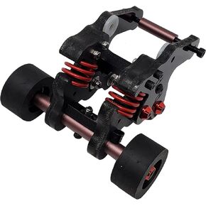 QingLeng Nylon Sturdy & Stable Wheelie Bar with Dual Spring Buffer for Traxxas 1/10 EREVO 2.0 E-REVO E REVO - Black Wheels