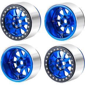Benedict Harry 2.2" Aluminum Beadlock Wheel Rims for 1/10 RC Axial SCX10 Wraith 90048 90018 RR10 TRX4 Crawler car(Silver)