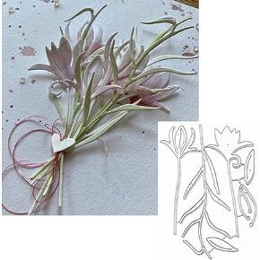 3pcs/Set Flower Leaf Metal Die Cuts,3D Plant Flower Leaves Frame Wedding Cutting Dies Cut Stencils for DIY Scrapbooking Album Embossing Paper Dies Card Making