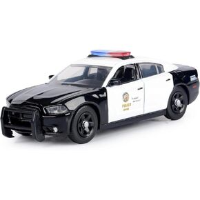 سيارة تشارجر بيرسوت 2011 باللونين الأبيض والأسود LAPD (قسم شرطة لوس أنجلوس) موديل 1/43 Diecast من Motormax 79466