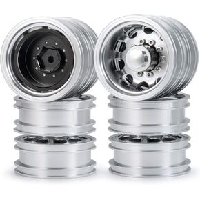 Que-T Metal Rear Wheel Rims Wheel Hubs for 1/14 RC Tamiya Trailer Tractor Truck Car, 4pcs/Set