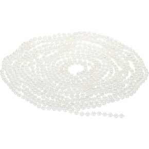 PATIKIL 5mm Faux Pearl Beads Garland, 16.4 Ft Pearl String Chain Pearl Roll for Craft Wedding Party Home Decorative Jewelry Making Christmas Tree, Beige