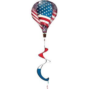 Stars and Stripes 4th of July Hot Air Balloon Wind Twister 54" x 12" Briarwood Lane