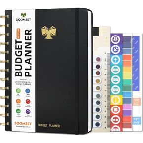 Budget Planner 2025-2026 - Monthly Bill Organizer with Pockets. Undated Financial Organizer with Expense Tracker Journal, Budget Book to Control Your Money, Sky Blue, Medium Size - 5.5" x 7"
