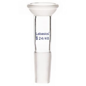 Labasics Glass Adapter with Ball Socket, Borosilicate Glass Connecting Adapter with 35/20 Top Spherical Joint and 24/40 Bottom Inner Joint for Laboratory Lab Supply