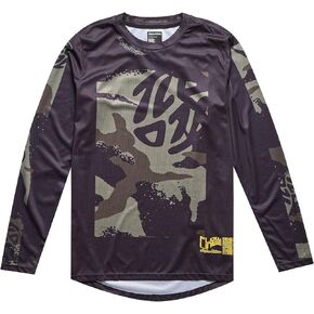 Troy Lee Designs Long Sleeve Flowline Youth Mountain Bike Jersey, Confined Black, Large