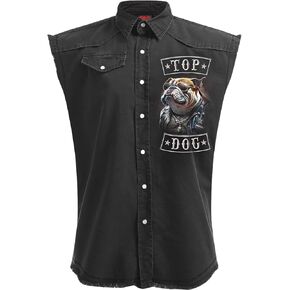 Spiral - Top Dog - Sleeveless Stone Washed Worker Black