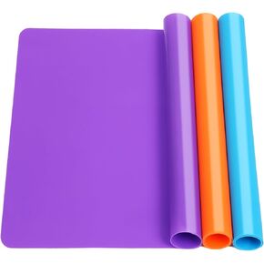 3 Pack Silicone Mats for Crafts, Premium Silicone Craft Mat, Playdough Mat, Silicone Sheet for Crafts, Liquid, Resin Jewelry Casting Molds Mat, Heat-Resistant Table Protector 15.7 "x11.8" by Aoulela