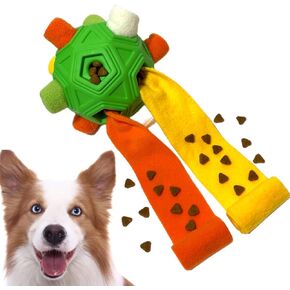 Upgraded Interactive Snuffle Ball Dog Toys Unbreakable, Portable Dog Enrichment Chew Toys Encourage Foraging Skills Training Puzzle Feeders Toy for Small Medium Dogs (Red)