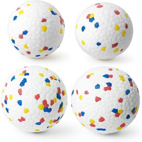 Upgrade Dog Balls for Aggressive Chewers, Indestructible Tennis Balls for Dogs, Durable Bouncy Dog Toy Balls, Interactive Dog Toys for Fetch Game, Lightweight Floating Dog Toys(Blue+Yellow Medium)