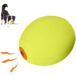 LaRoo Squeaky Dog Ball Toy, Durable Natural Rubber Squeaker Ball Floating Throwing Training, Teeth Cleaning Chew Toy for Pet Small Medium Large Dogs (6.5CM Green)