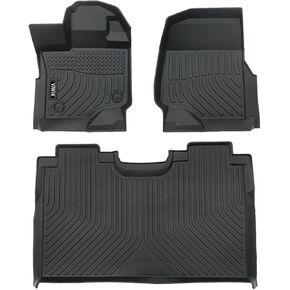 VIWIK Floor Mats Compatible for Ford F150 2015-2024 SuperCrew/Crew Cab for Ford F150 Car Mats All Weather Protection Custom Full Set Include 1st and 2nd Row, Automotive Floor Liner TPE Black 3PCS in Kuwait