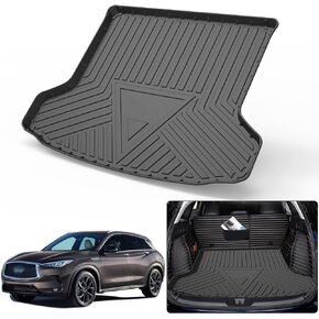 Elsetyler Cargo Liner for 2021 2022 2023 QX50 - Black TPO All Weather Heavy Duty Waterproof Rear Cargo Tray Trunk Floor Mat Protector Compatible with 2019 2020 2021 2022 2023 Infiniti QX50