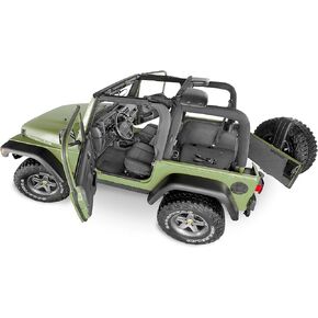Bedrug - Jeep Cargo Kit | 1997 - 2006 Jeep Wrangler TJ, Cargo Liner w/ Tailgate Liner | Grey - 4 pc. | BRTJ97R