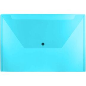 JAM PAPER Plastic Envelopes with Snap Closure - Legal Booklet - 9 3/4 x 14 1/2 - Assorted Colors - 6/Pack